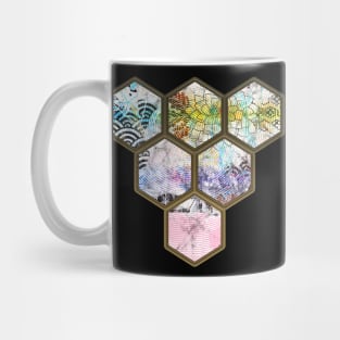 Japanese Geometrical Streetwear Design Floral Cherry Blossom Retro Art Earth Colours 579 Mug